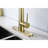 Stainless Steel Kitchen Sink Faucet In Gold, Pull Down , 9.74 Depth, Easy Installation Tap High Arc, Single Handle, Flow Rate 1.8 Gpm-124242017