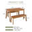 3-Piece Rectangle Solid Wood Outdoor Patio Dining Set