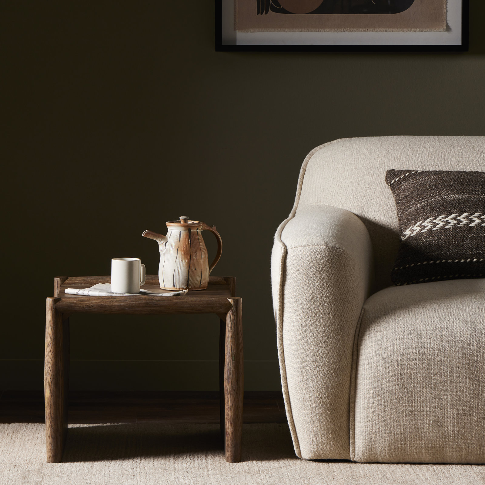 Cayenne Solid Wood End Table, Weathered Oak