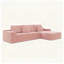 Siège de canapé modulaire 104,3 x 68,9 po, canapé rembourré comprimé pour salon, chambre à coucher, appartement, aucun assemblage requis, combinaison libre de 2 pièces, tissu en velours côtelé pelucheux, rose-209273074