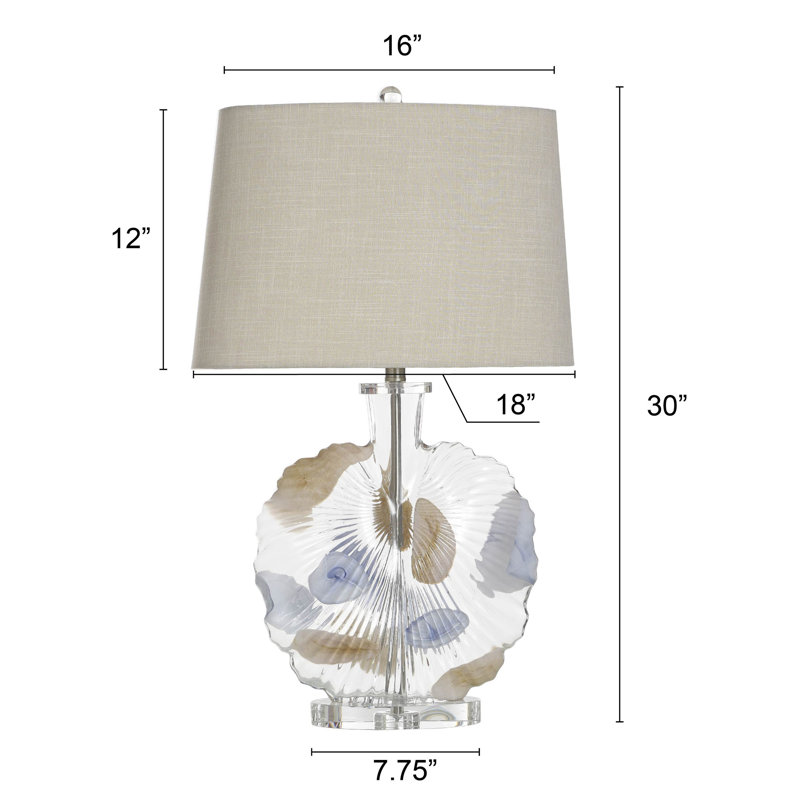 Salinda - Fossil Glass Table Lamp With Solid Crystal Acrylic Base