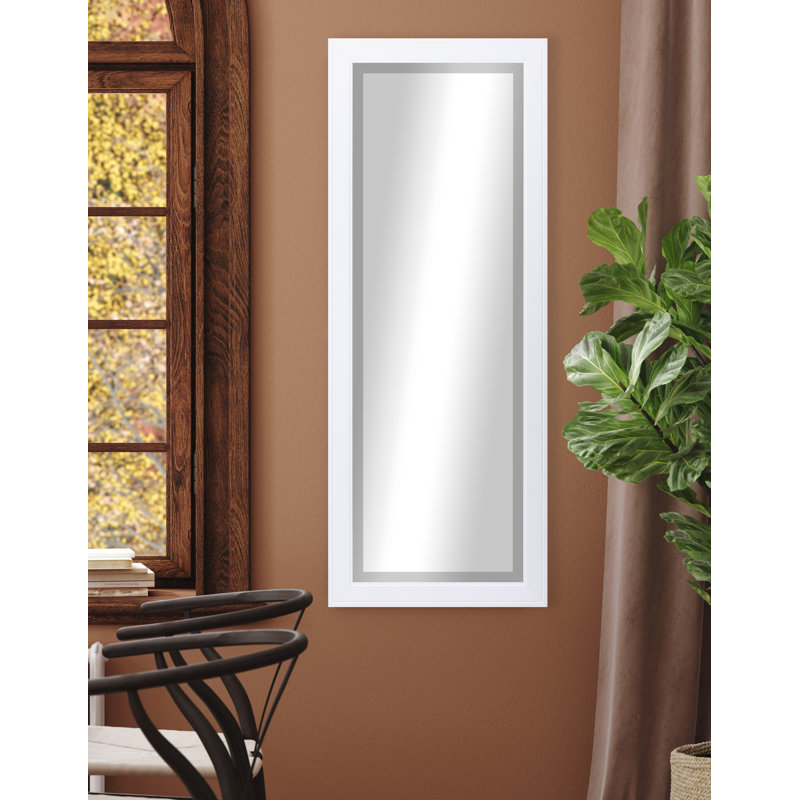 Eladia Engineered Wood Flat Wall Mirror, 63.5" H x 25.5" W x 0.75" D, White