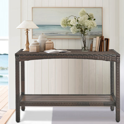 Console de terrasse pour l'extérieur Buffet de bar avec rangement 45 po.