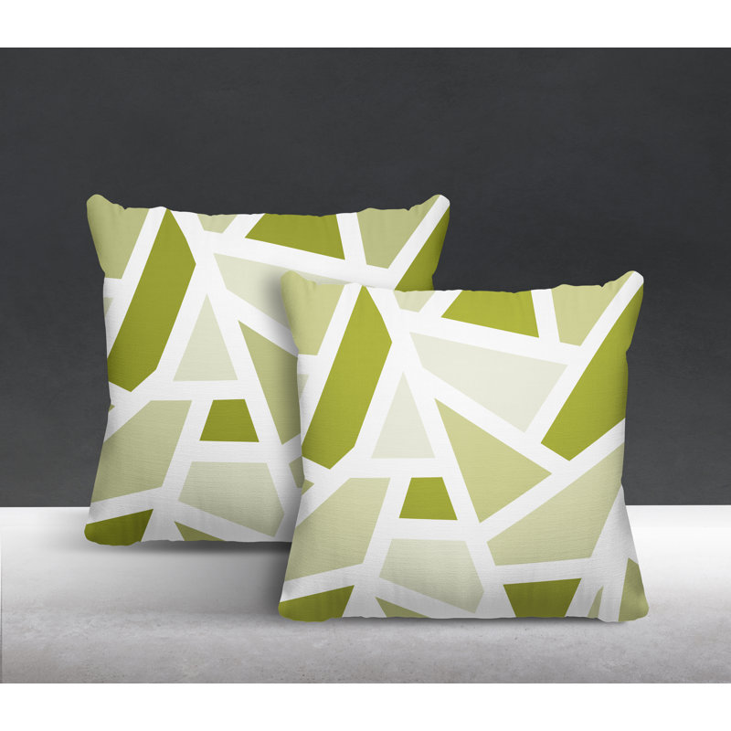 Coussin carré intérieur / extérieur Marion, L 17 po x H 17 po, Chartreuse