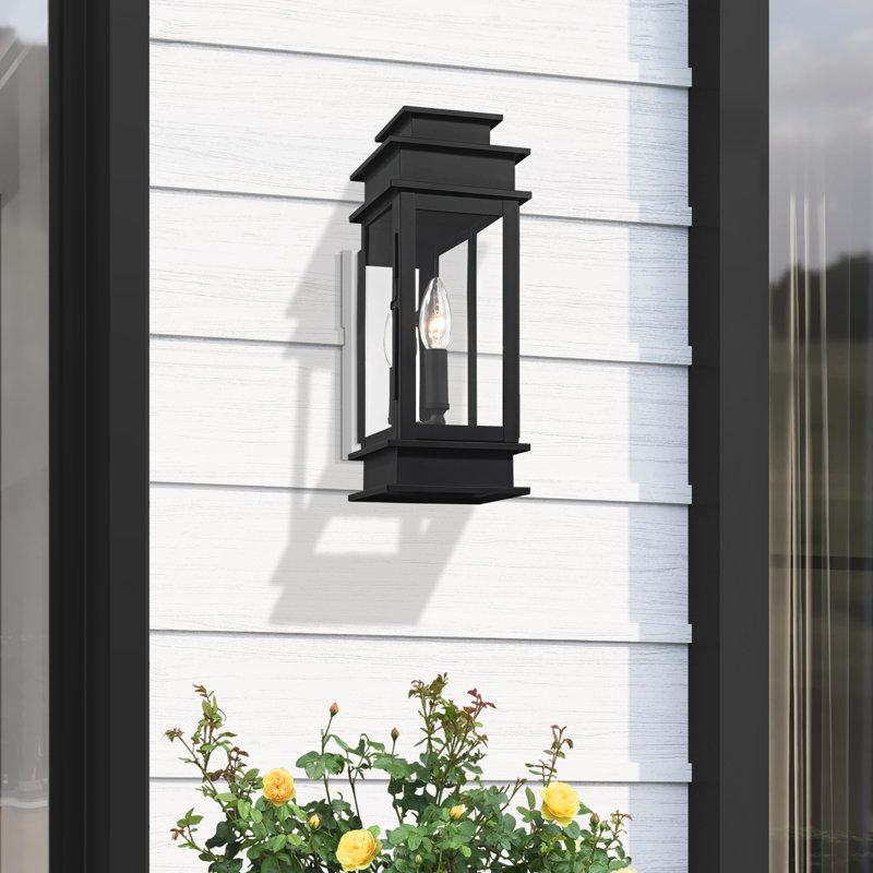 Lanterne murale d'extérieur Cortana, H 14 po x l 5,25 po x P 6 po, Noir
