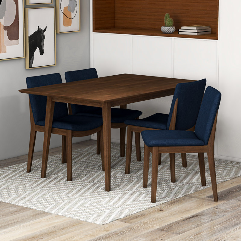 Kimoni 4 - Person Solid Wood Solid Wood Top Four Leg Dining Set