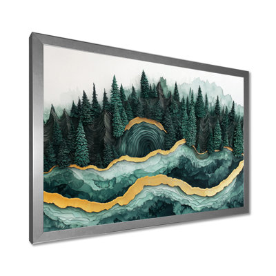 Forêt forêt de cristal émeraude III - forêt, art mural