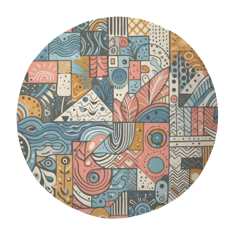 Tapis tressé Color Wave, Rond 5 pi