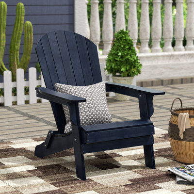 Lista Outdoor All-Weather Poly Folding Adirondack Seashell Chair