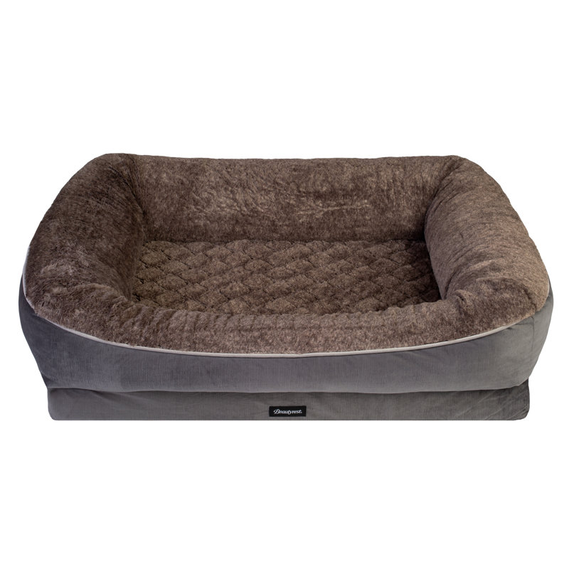 Lit pour animal de compagnie Beautyrest, Grand (l 42 po x P 34 po x H 11 po), Gris