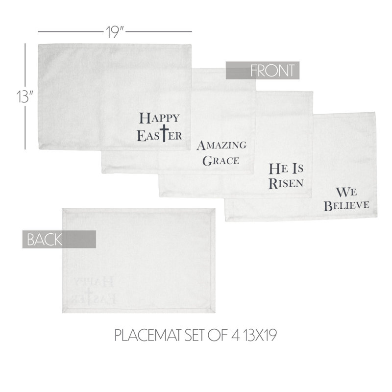 Heyder Polyester No Pattern Rectangle Placemat