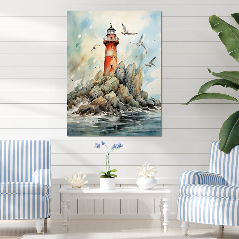 «Ocean Watchtower VI», reproduction sur toile, H 40 po x l 30 po x P 1,5 po, Toile tendue