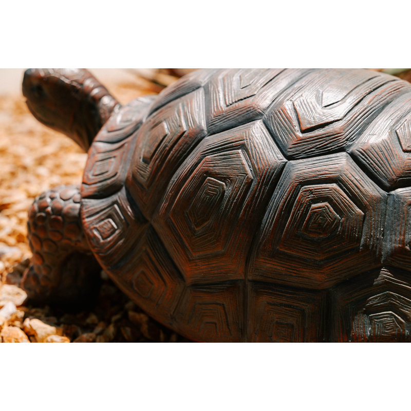 Statue de tortue de marche en béton / MgO brune et noire L 21,3 po XBrand, décoration d'intérieur ou d'extérieur, décoration de jardin, statuaire de tortue