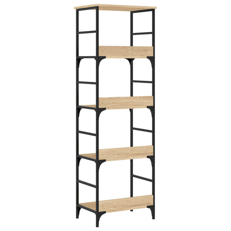 Nevah 153cm H x 50cm W Steel Etagere Bookcase, Sonoma Oak