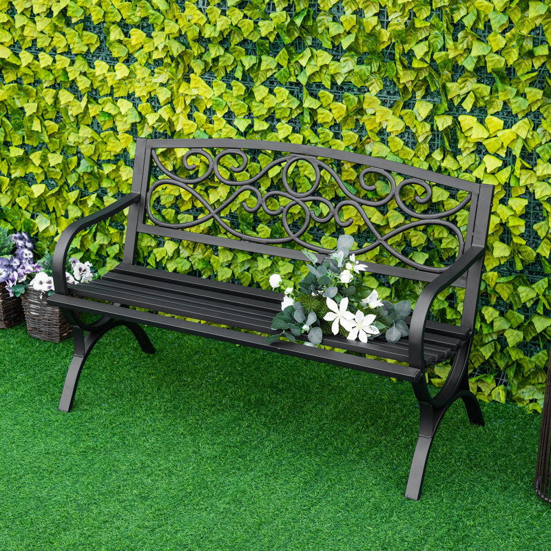 Banc de jardin en acier inoxydable Carmala