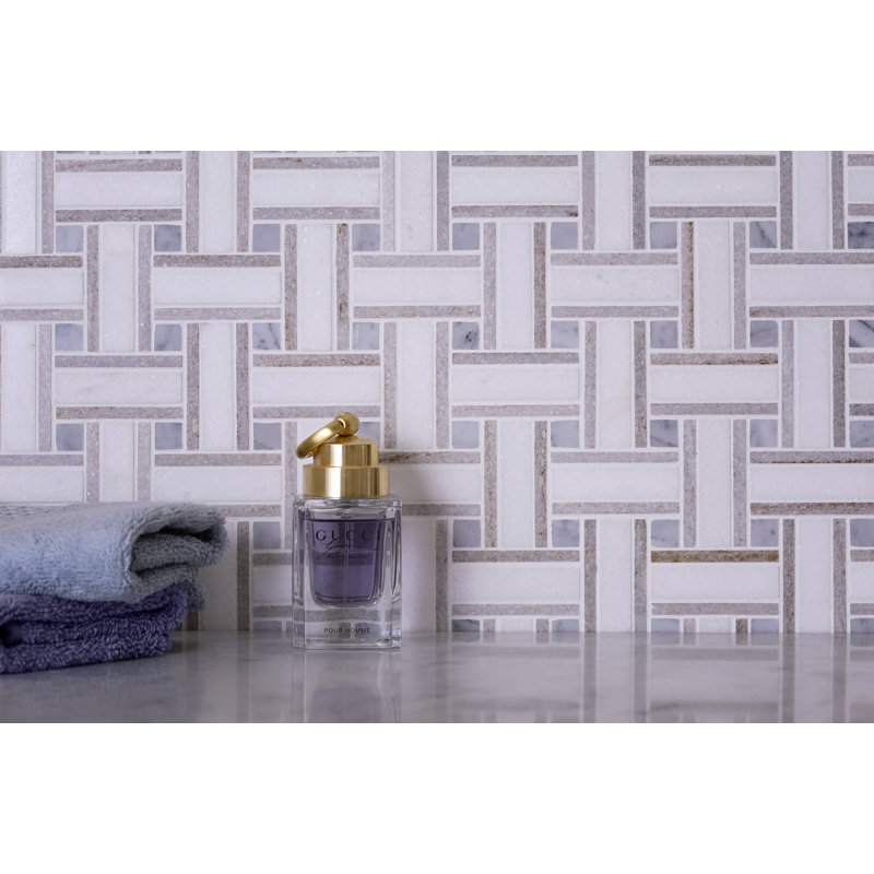 11" x 11" Marble Look Subway Wall & Floor Tile