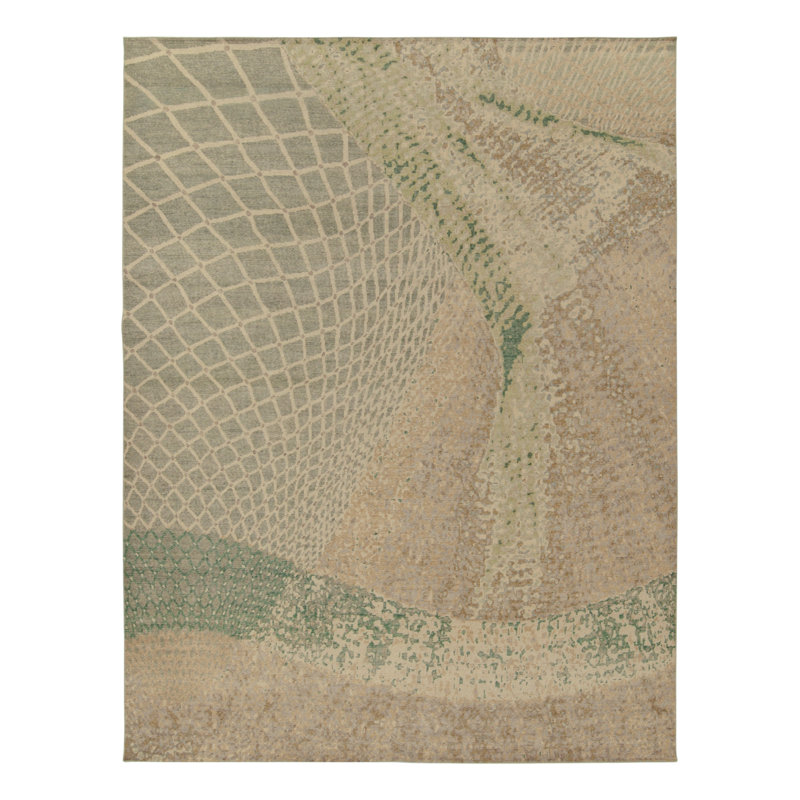 Distressed Homage Handmade Kilim Wool Abstract Area Rug, Rectangle 10' x 14'