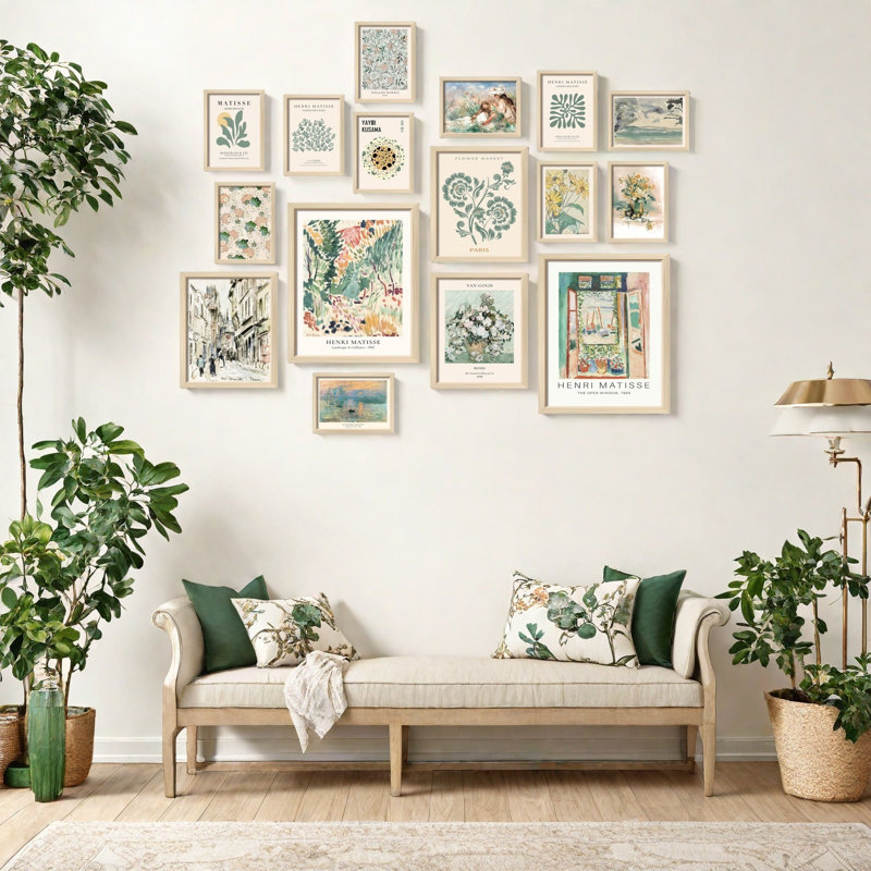 Boho Vintage Wall Art Decor 16 Pcs (unframed)
