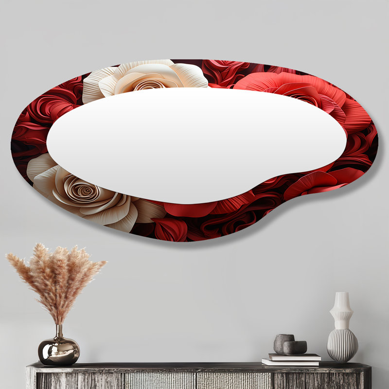 Miroir mural rouge et blanc
