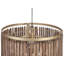 Meline 1 - Light Dark Wood Drum Pendant