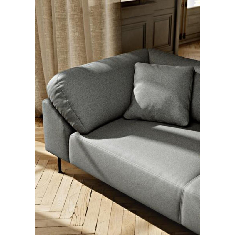 Collar 3-Seater, Gray, Cotton Blend