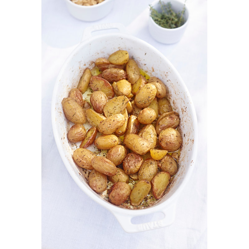 White Ceramic 2-Piece Oval Baking Dish Set