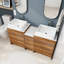 Meuble-lavabo double autoportant avec plateau en céramique 58,86 po Desinae