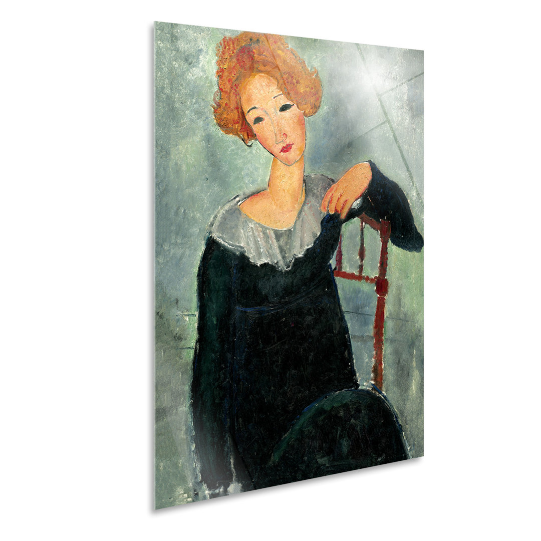 Wandbild Girl mit Grauem Kragen von Amedeo Modigliani