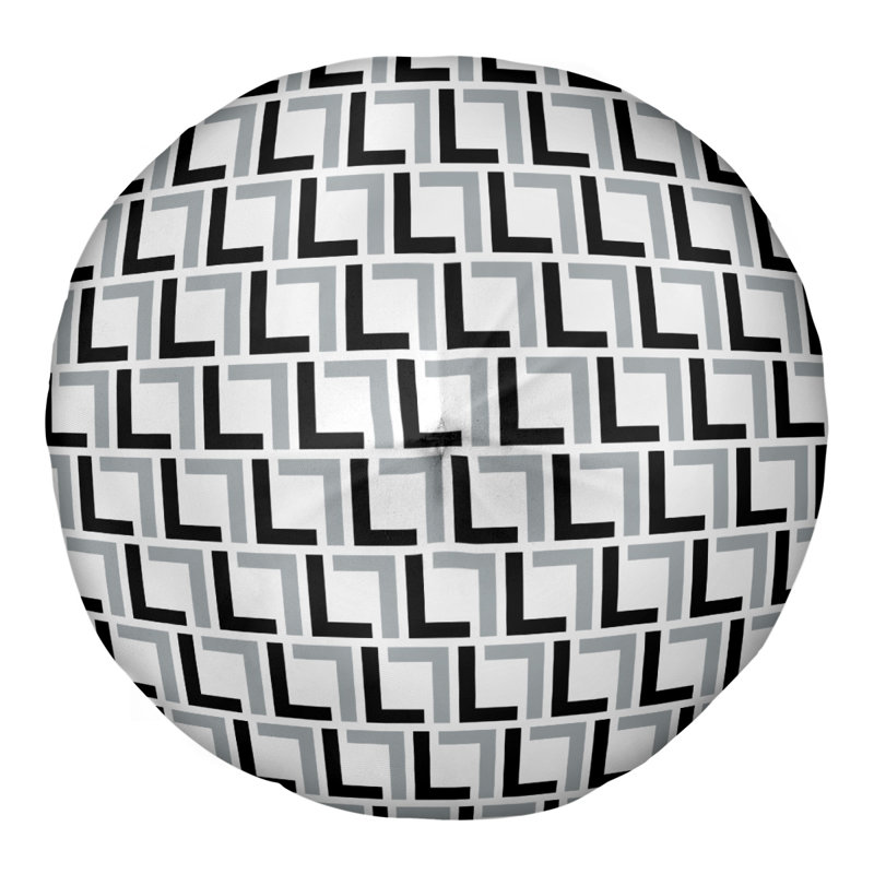 Housse et insert de coussin de luxe Oakland, 30'' x 30'', Blanc / Noir / Argent