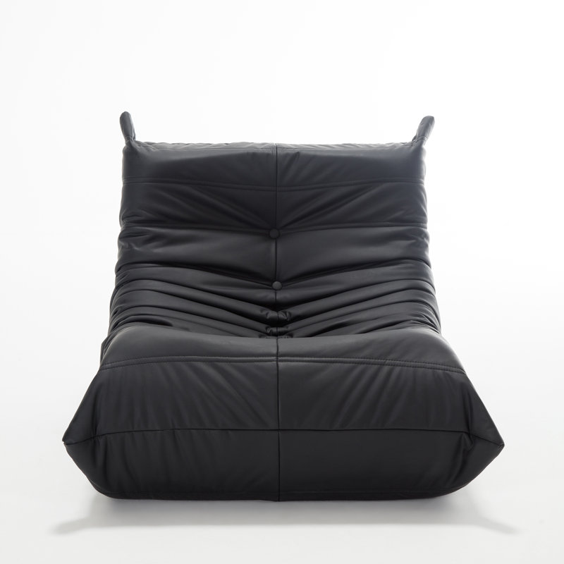 Armless Bean Bag Chair, PU Leather and Memory Foam Stuffed Lazy Floor Sofa Chair