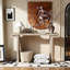 Console de 60 pouces avec rangement ouvert, fabrication en placage de bois massif-1541772809