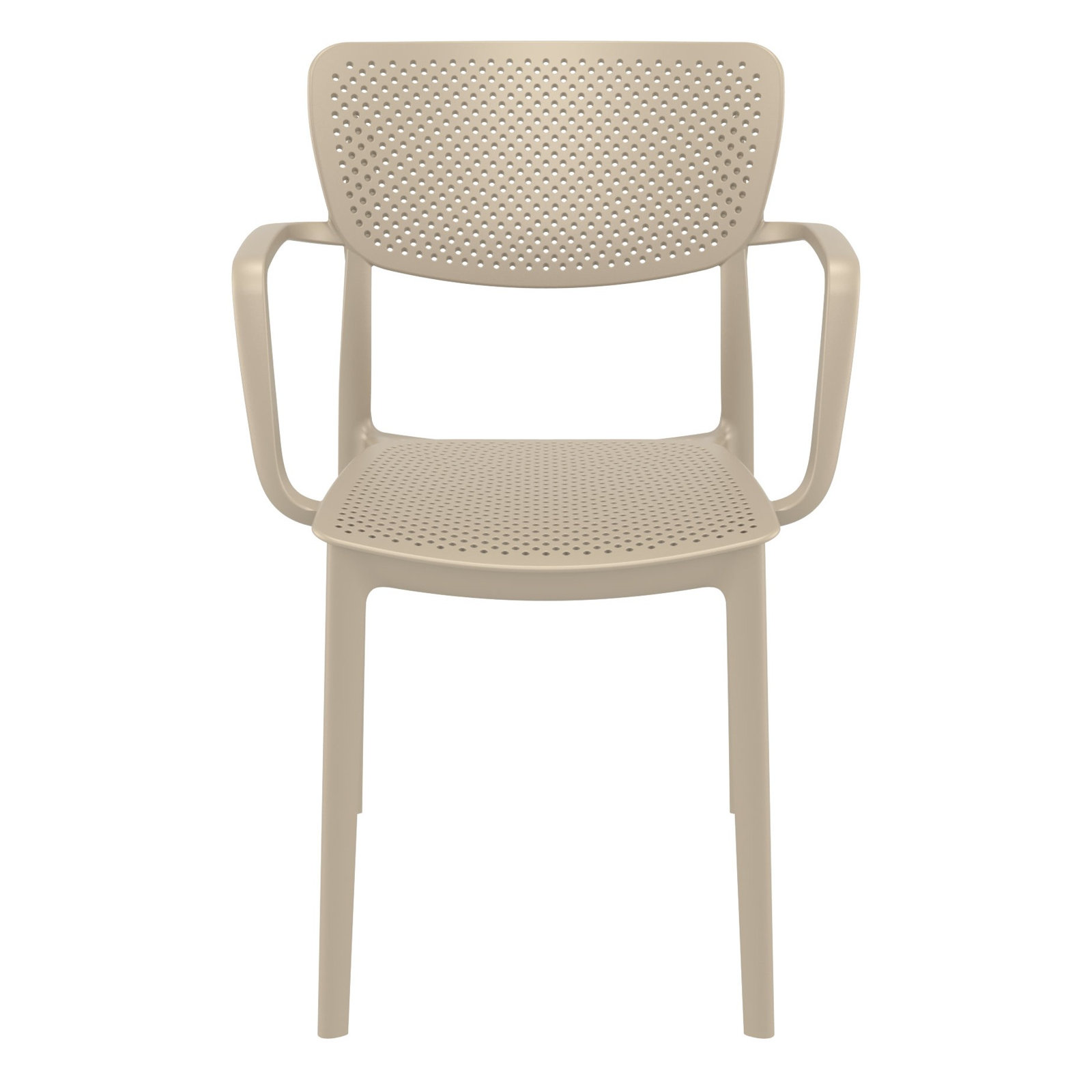 Farrah Stacking Patio Dining Armchair, Taupe