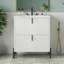 Meuble-lavabo de 30 po avec lavabo en céramique, avec glissières de tiroir à fermeture en douceur, conception cannelée-124503165