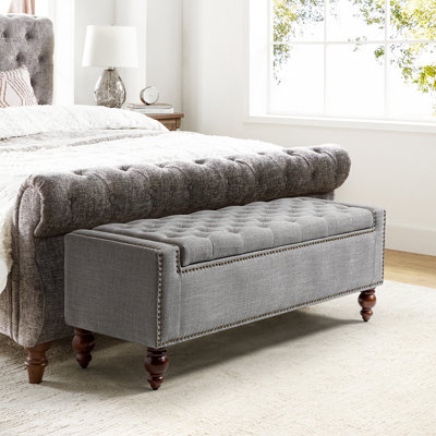 Aristida 51'' W Flip Top Storage Bench with Solid Wood Spindle Legs