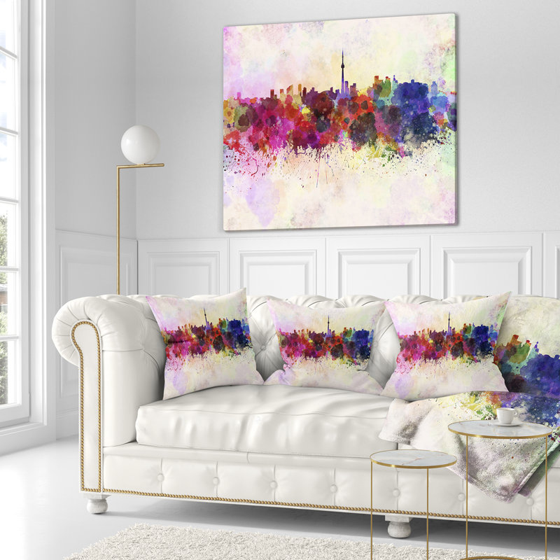 Coussin lombaire Cityscape Toronto, Carré, 16 po x 16 po