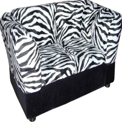 Lit pour chien 23 po rembourré à imprimé zébré avec coussin