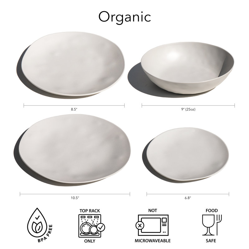 Organic NewWave Melamine Dinner Plate - Cream - 10.5"