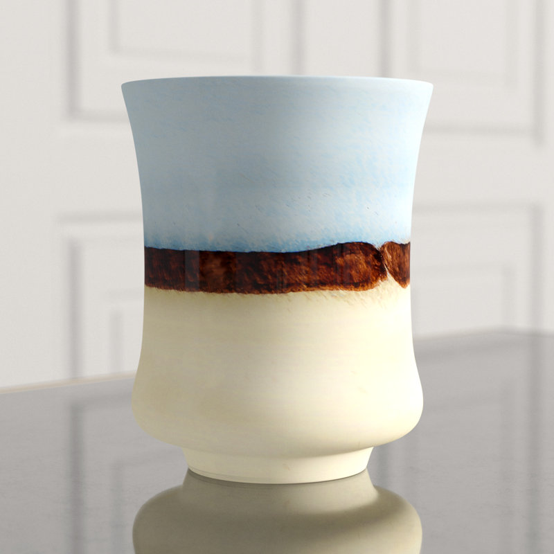 Carmel By The Sea Ceramic / Porcelain Table Vase, 7.75" H x 6.25" W x 6.25" D
