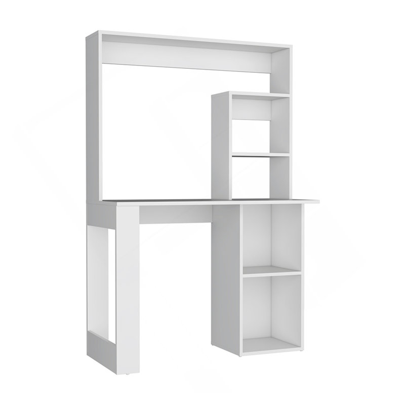 Bureau du Maine avec huche et tablettes, Blanc