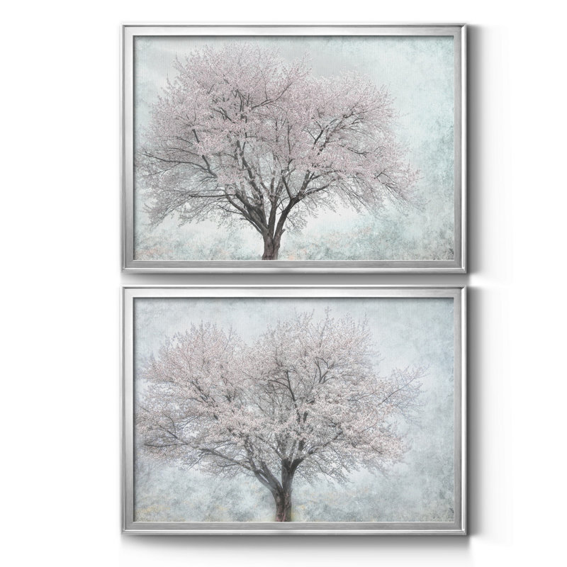 «A Feel Of Spring I», toile encadrée de qualité supérieure - prête à être accrochée, Argent, H 22,5 po x l 61 po x P 1,5 po