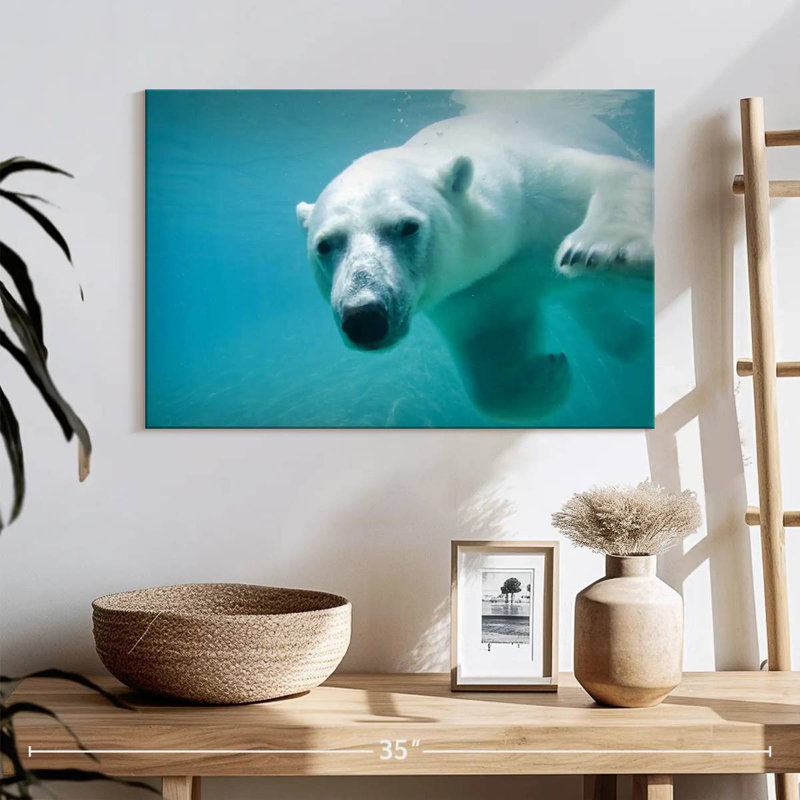 Brampt Polar Bear In The Water, 30" H x 45" W