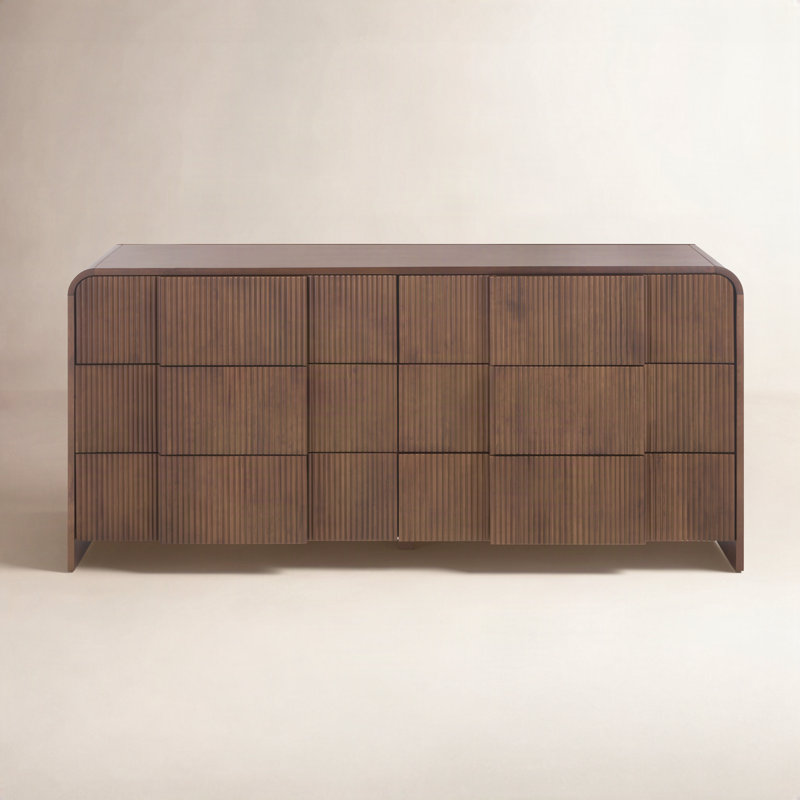 Adeli Vitale Reeded Wood Dresser, Walnut