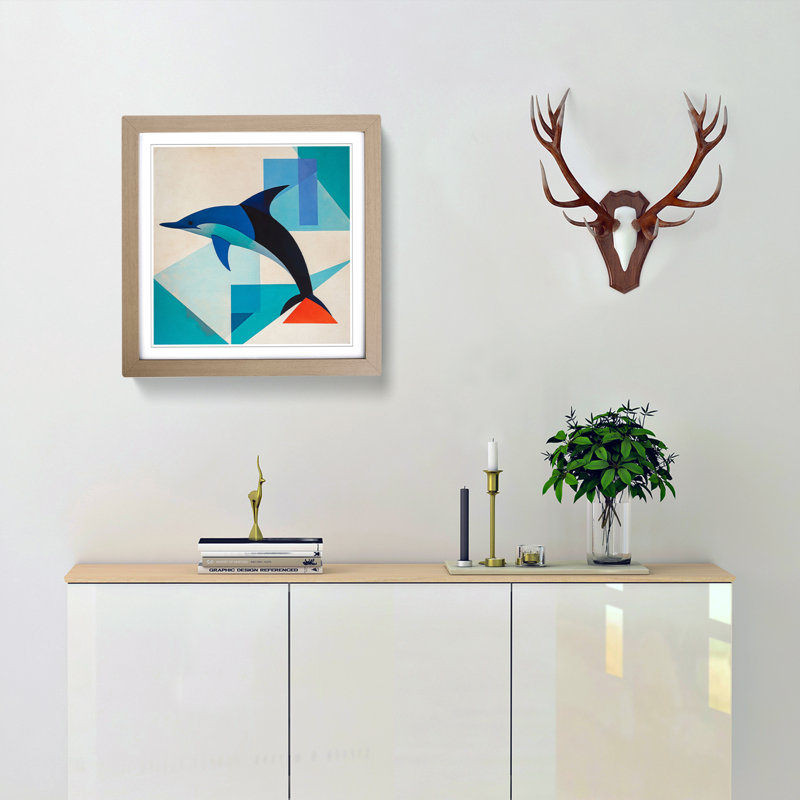 1 Piece Single Picture Frame Wall Art, Oak