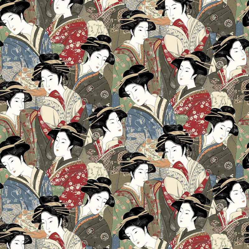Japon Cotton Blend Performanc Fabric, Azul