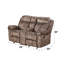 Causeuse inclinable en velours deux tons avec port USB et console
