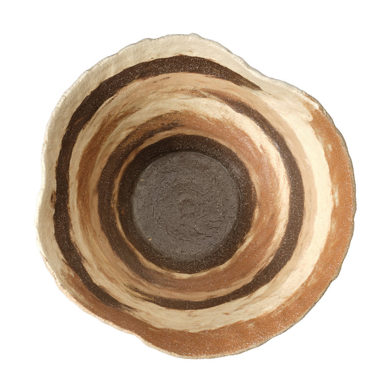 Textile Porcelain Bowl, Brown