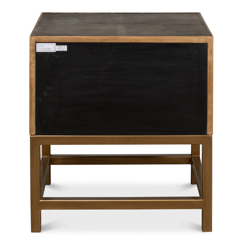 Shagreen 2 - Drawer Solid Wood Nightstand, Antique Gray