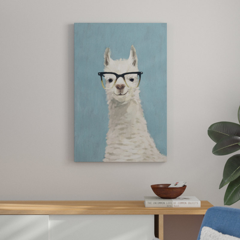«Llama Specs II», peinture sur toile, H 30 po x l 20 po, Toile tendue