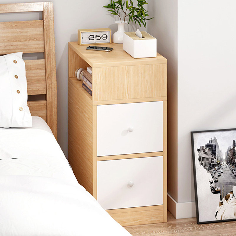 30cm W Bedside Table, Two Drawer