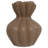 Decorative Stoneware Vase with Sculpted Organic Contours and Fluted Rim, Handcrafted Ceramic Accent with Curved Silhouette and Textured Vertical Grooves for Contemporary Style Display-1253968674